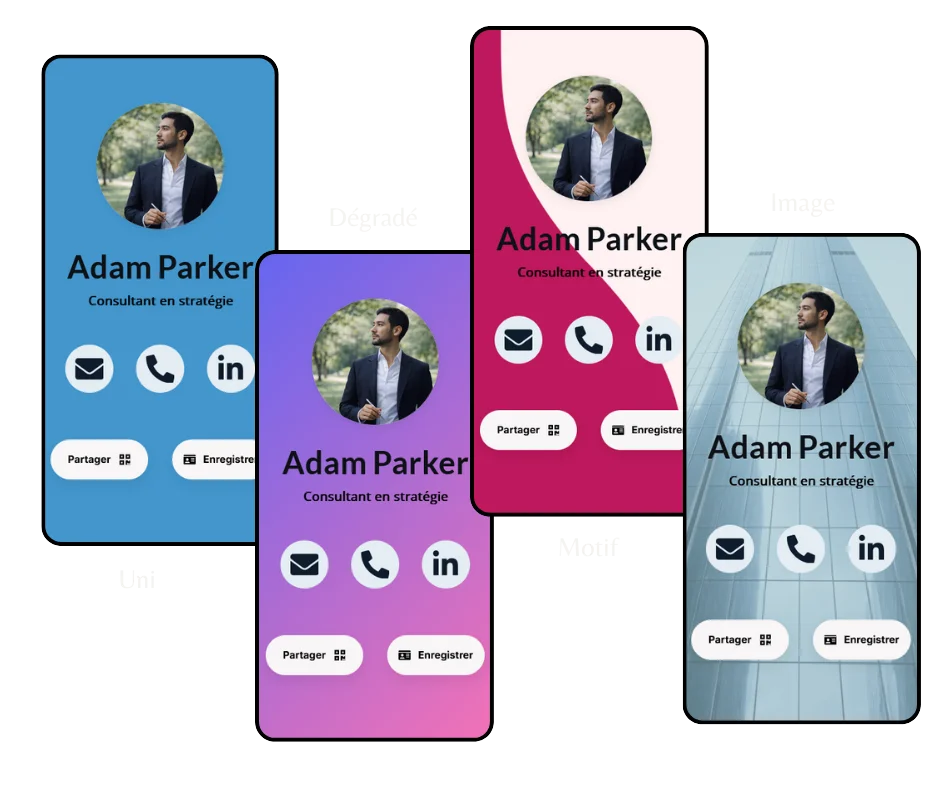 Personnalisation de l arrière-plan d une carte de visite digitale