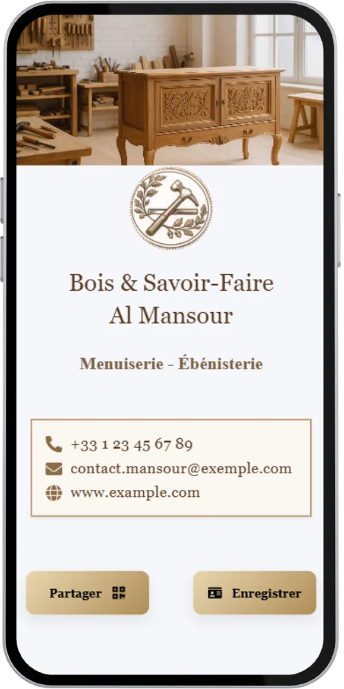 Carte de visite virtuelle exemple 13