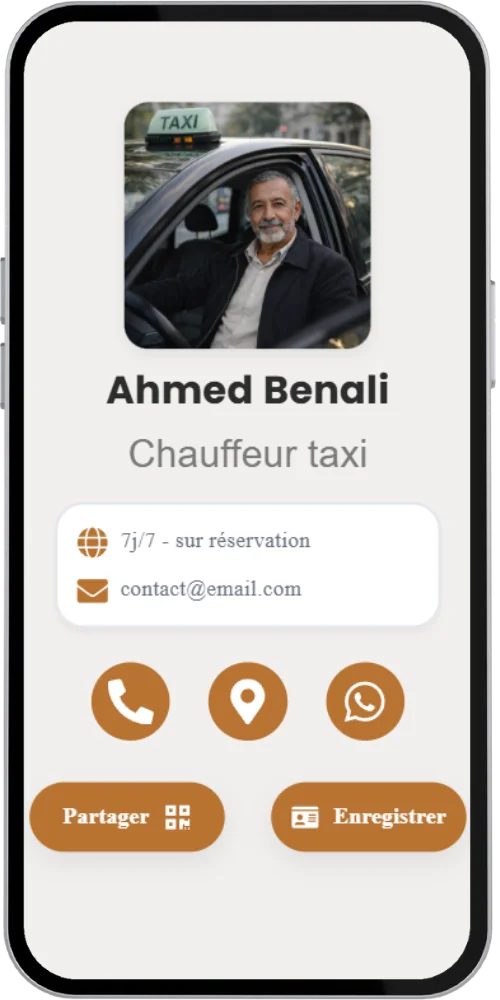 Carte de visite virtuelle exemple 3