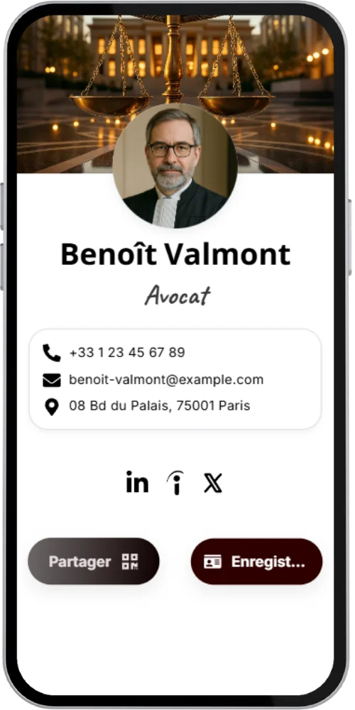 Carte de visite virtuelle exemple 4