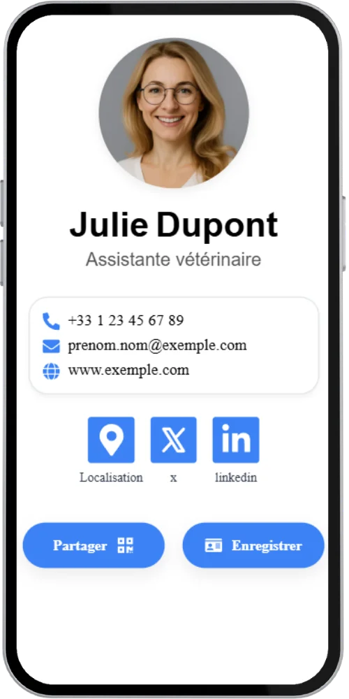 Carte de visite virtuelle exemple 8
