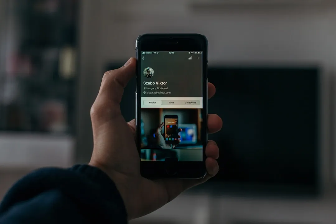 Profil mobile affiché sur un smartphone
